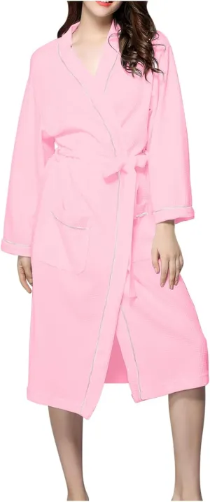Lightweight Full-Length Robes For Women Waffle Kimono Bathrobe Spa & Bath Robes for Womens - Soft, Quick Dry