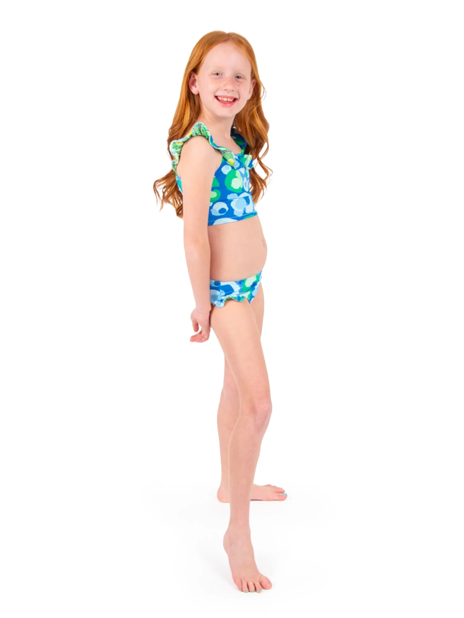Lil Lola Set - Sea Glass Spot Cheetah/Deco Palm