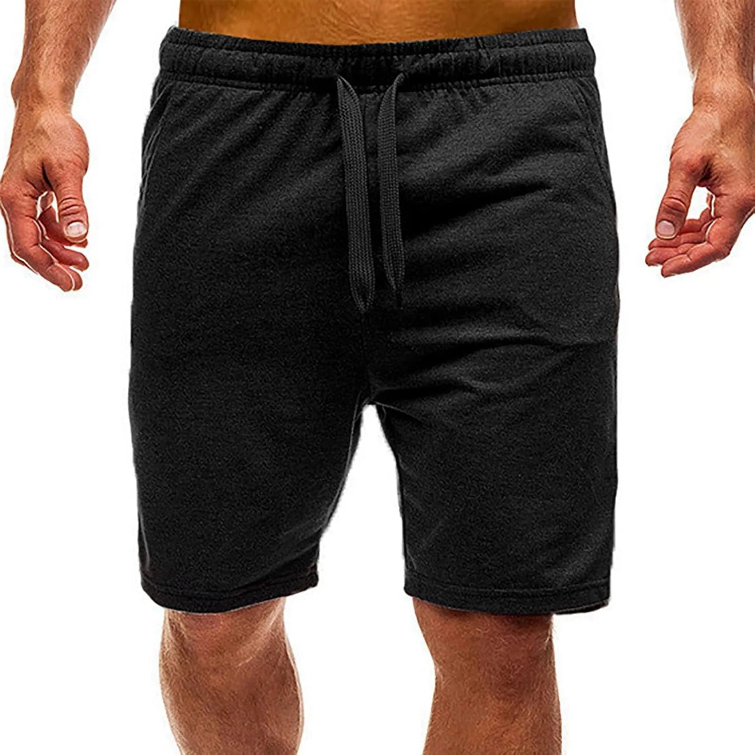 Linen Shorts for Men, Men's Casual Cotton Linen Shorts Elastic Waist Drawstring Summer Sports Golf Shorts with Pockets