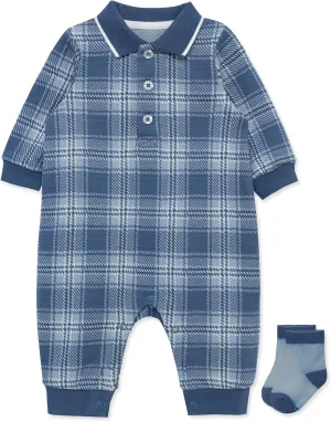 Little Me Clothes for Baby Boys' Coverall and Socks Set, 3 Months - 12 Months