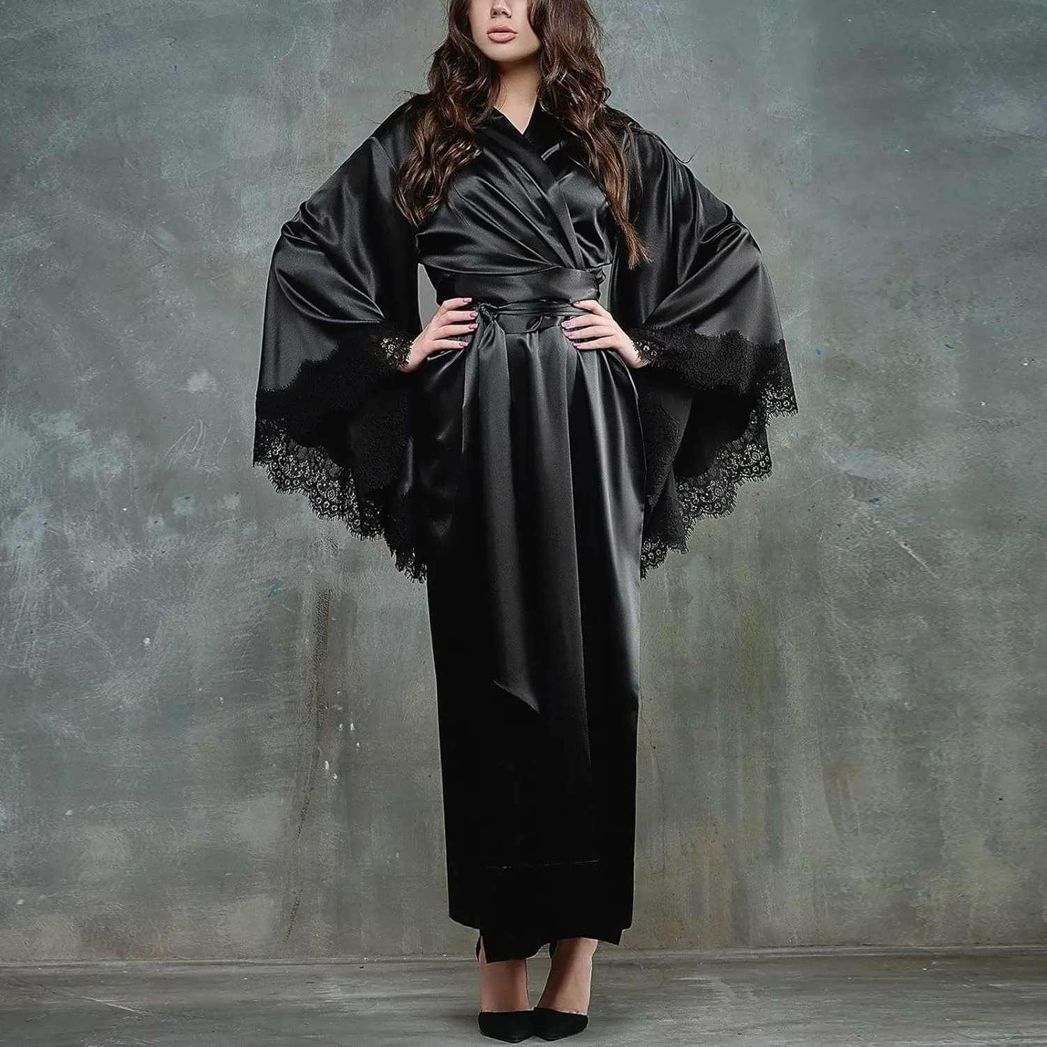 Long Hooded Robe for Women Wedding Bath Robe with Lace Trim Robes for Women Plus Size Cotton Womens Robe Robe Plus