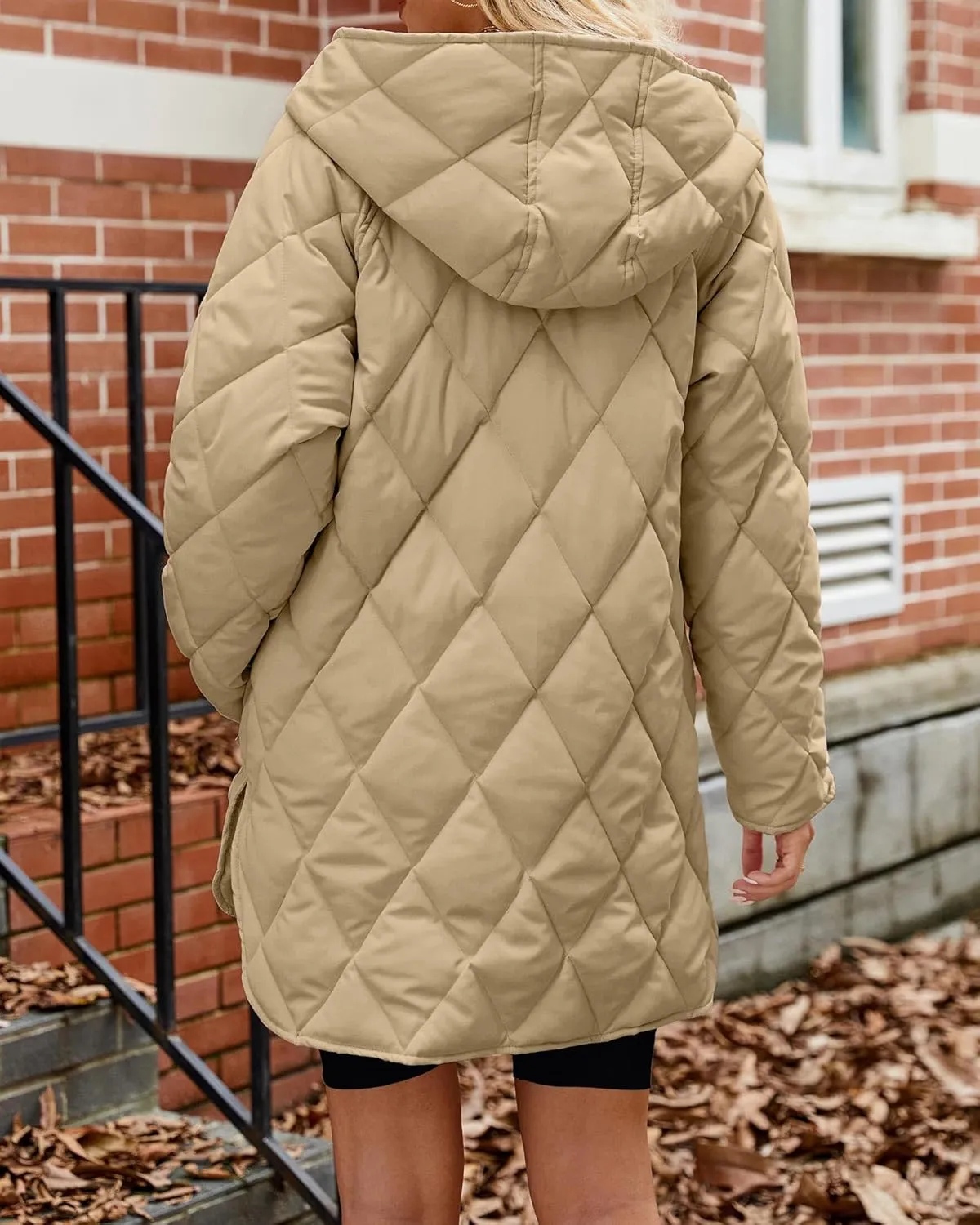 Long Jackets for Women Lightweight Warm Winter Coats for Women Diamond Quilted Hooded Puffer Jacket with Pockets