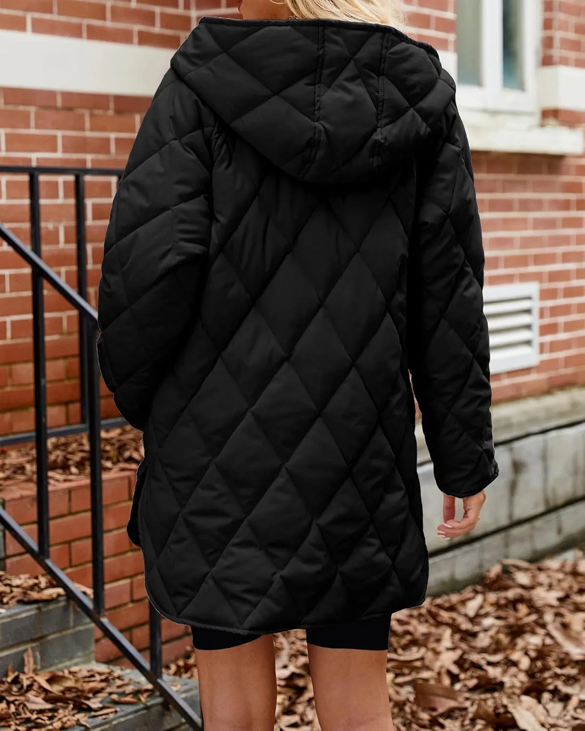 Long Jackets for Women Lightweight Warm Winter Coats for Women Diamond Quilted Hooded Puffer Jacket with Pockets