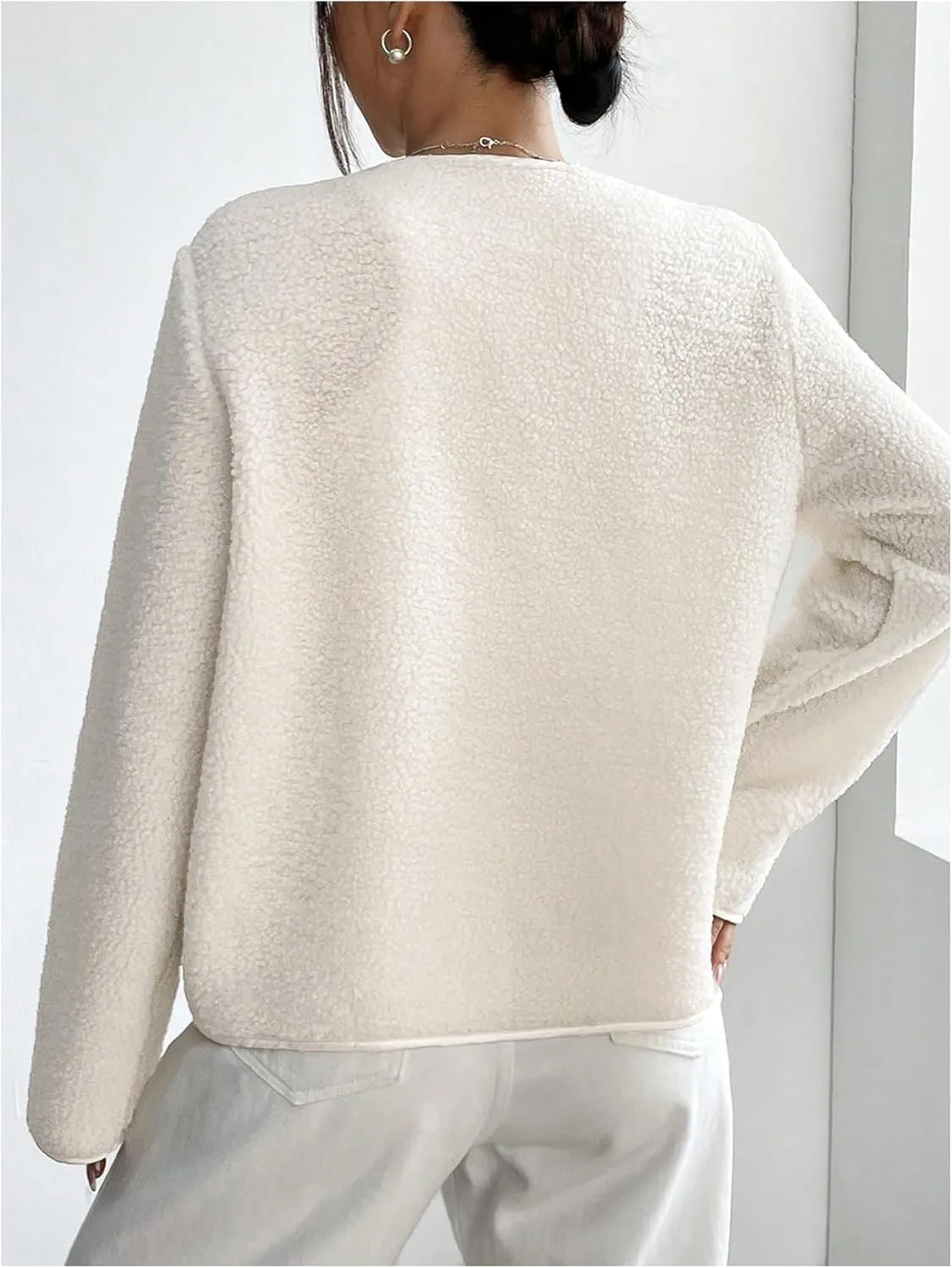 MakeMeChic Women's Lightweight Cardigan Blazers Casual Long Sleeve Open Front Button Down Jackets Outerwear