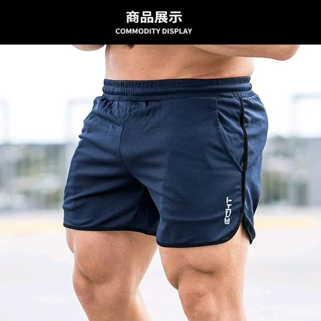 Men Fitness Bodybuilding Shorts Summer Workout Breathable Quick Dry