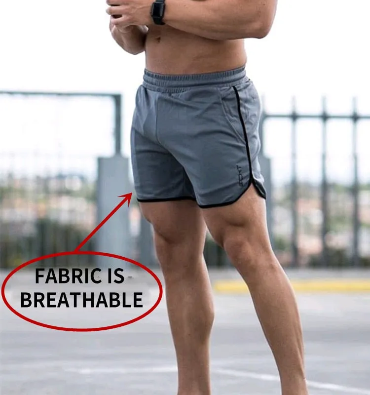 Men Fitness Bodybuilding Shorts Summer Workout Breathable Quick Dry