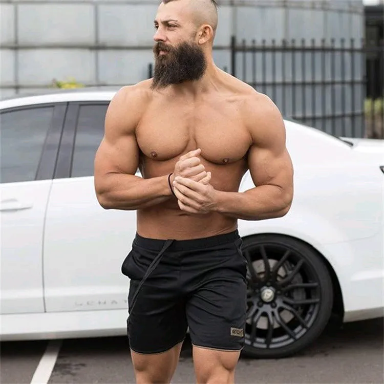 Men Fitness Bodybuilding Shorts Summer Workout Breathable Quick Dry