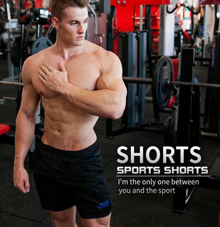 Men Fitness Bodybuilding Shorts Summer Workout Breathable Quick Dry