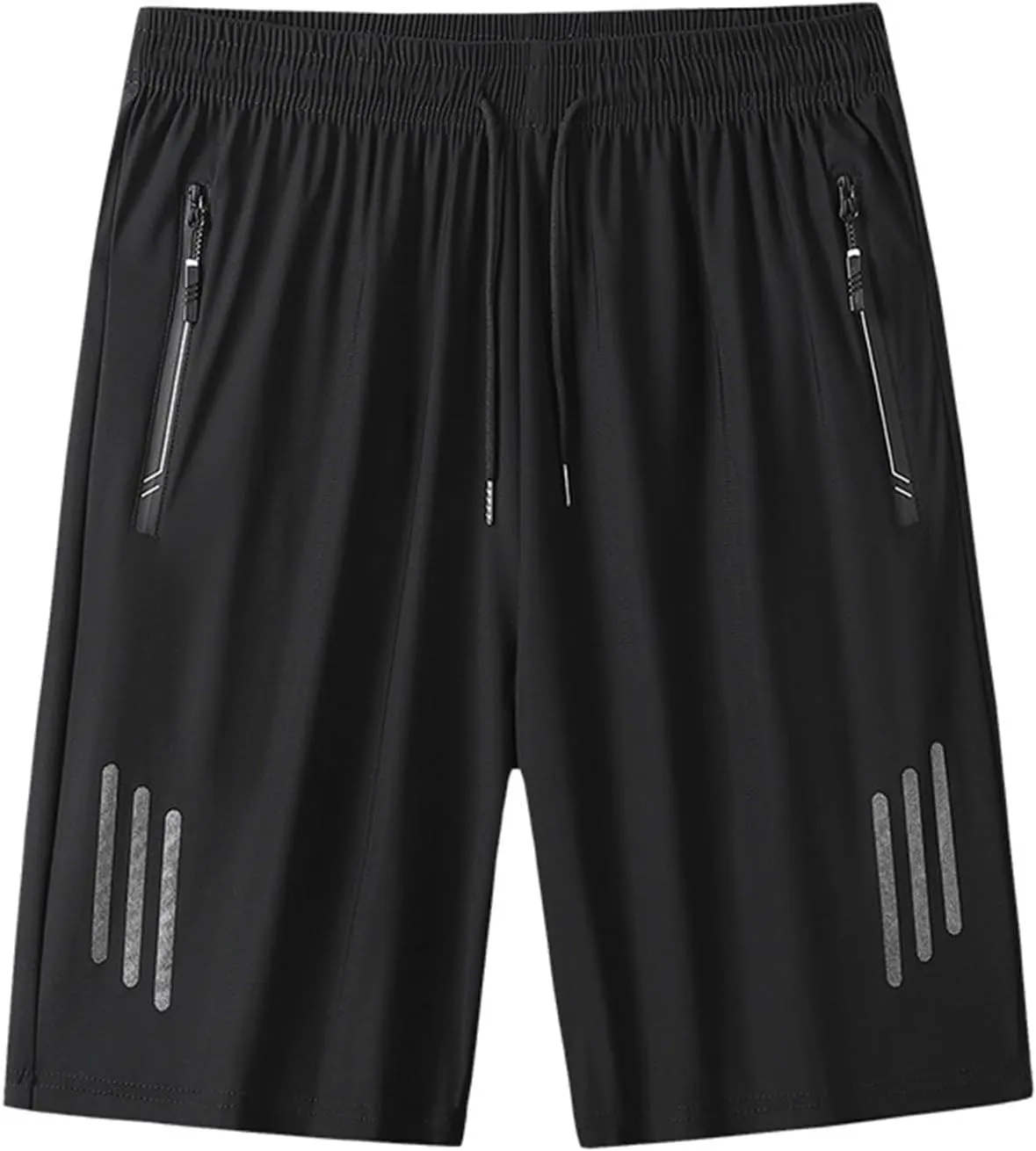 Mens Beach Shorts Summer Stretch Drawstring Casual Shorts Loose Gym Shorts with Zip Pockets Athletic Shorts Trendy