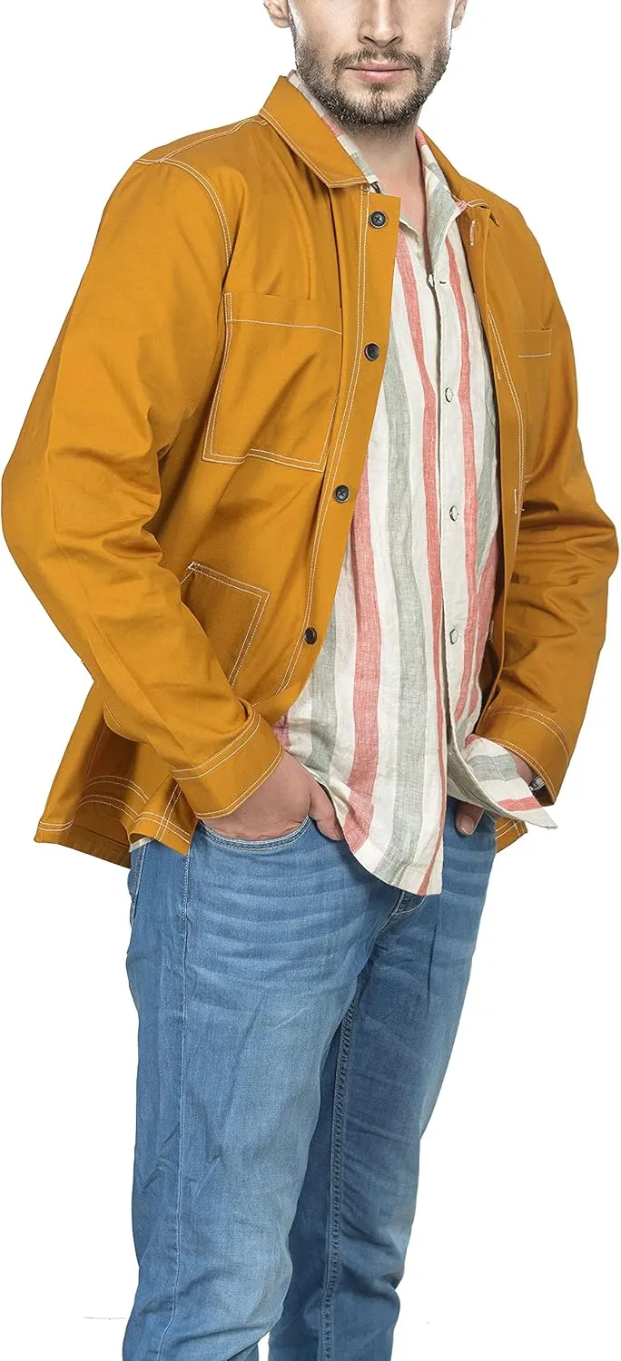 Mens Casual Lightweight Jacket Cotton Overshirts Button Down Shirt Jackets Regular & Big-tall Shacket Jacket