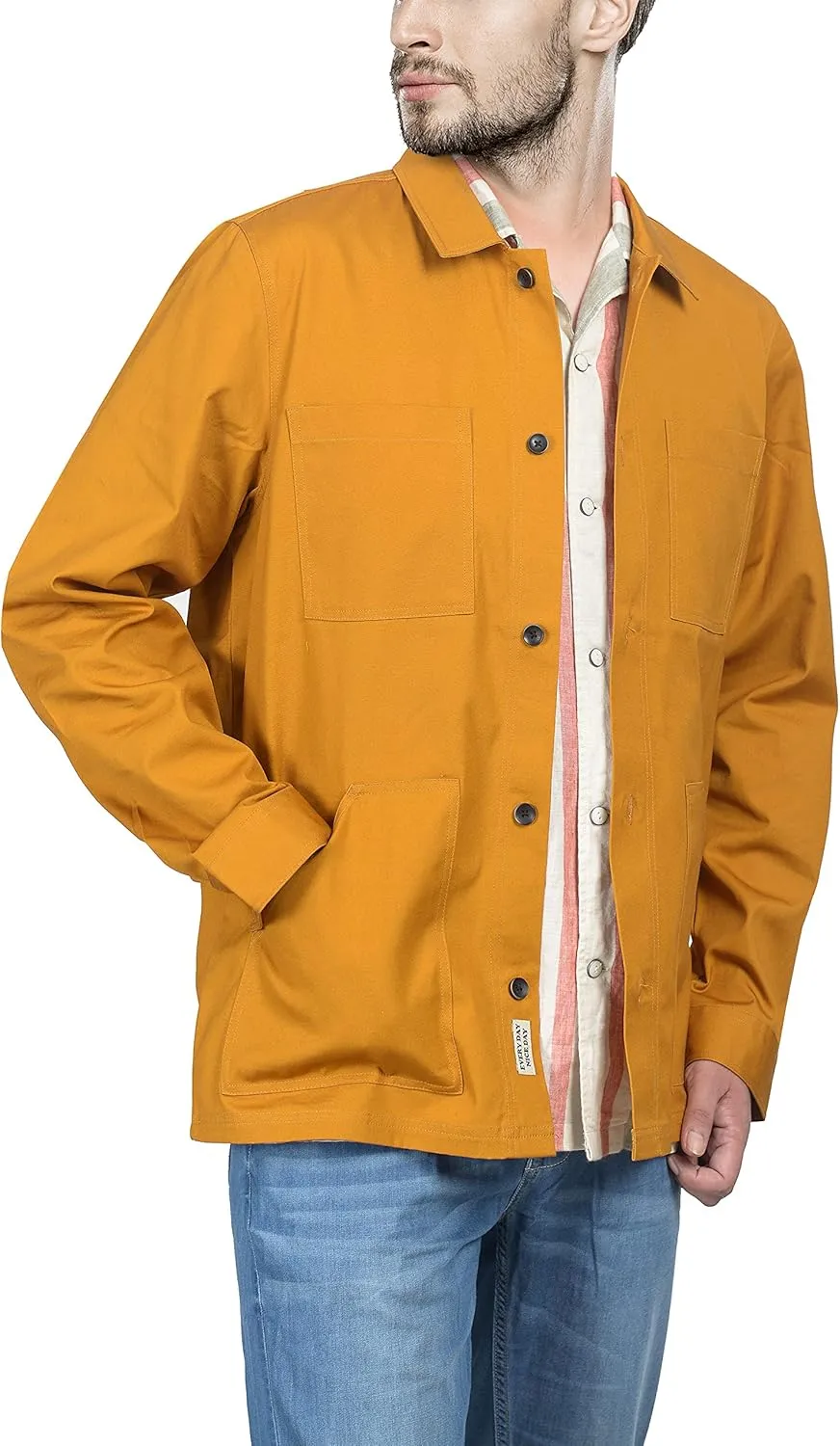 Mens Casual Lightweight Jacket Cotton Overshirts Button Down Shirt Jackets Regular & Big-tall Shacket Jacket