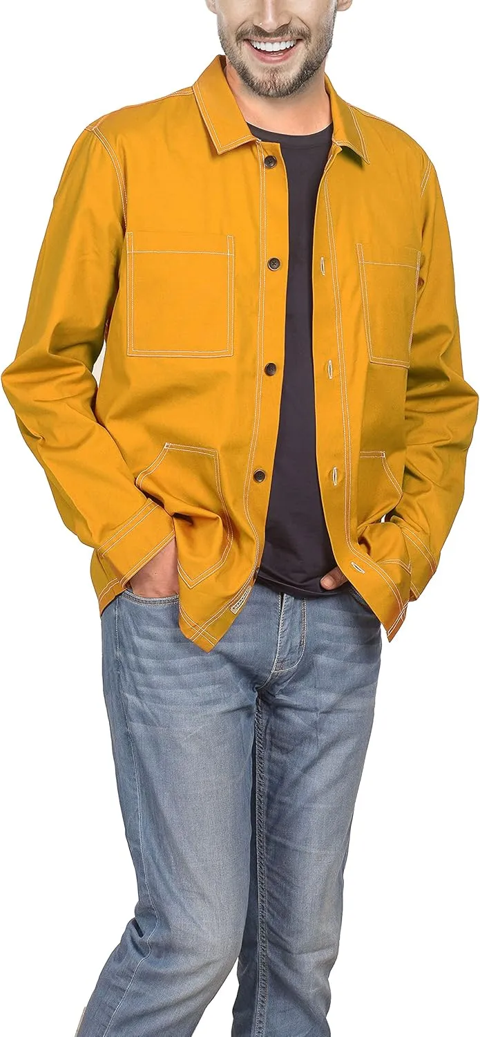Mens Casual Lightweight Jacket Cotton Overshirts Button Down Shirt Jackets Regular & Big-tall Shacket Jacket