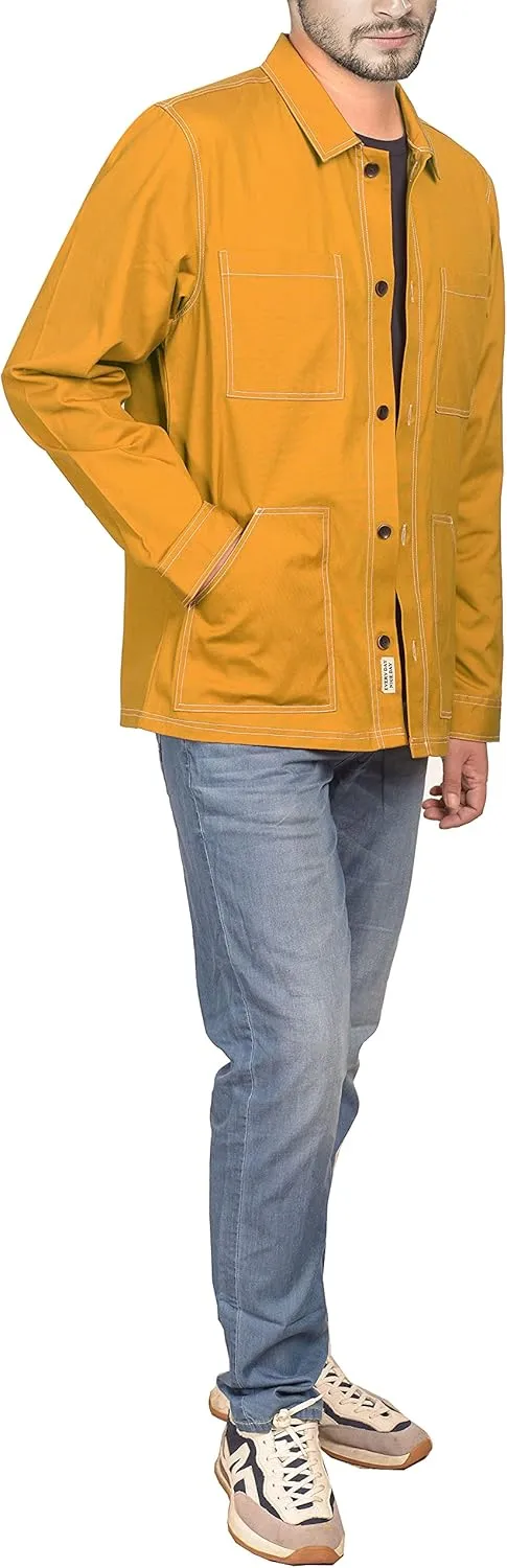 Mens Casual Lightweight Jacket Cotton Overshirts Button Down Shirt Jackets Regular & Big-tall Shacket Jacket