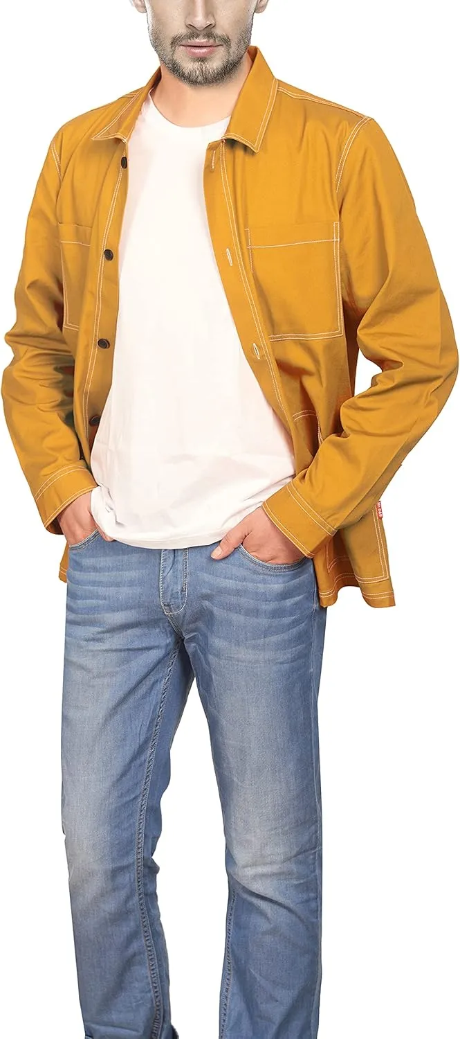 Mens Casual Lightweight Jacket Cotton Overshirts Button Down Shirt Jackets Regular & Big-tall Shacket Jacket