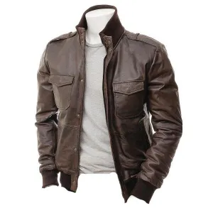 Men’s Dark Brown Leather Jacket