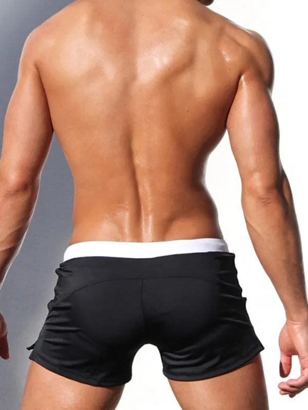 Men's Fashion Fit Front Stripe Pocket Quick Dry Swim Shorts