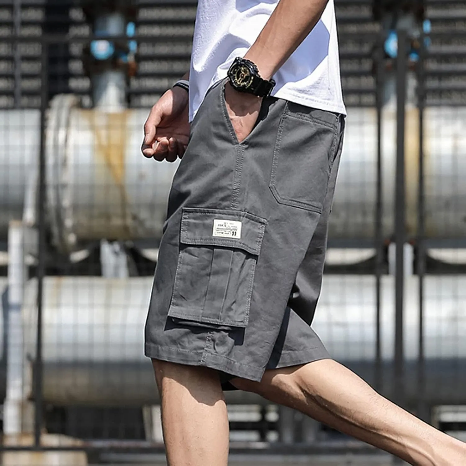 Mens Gym Shorts Athletic 9 Inch Inseam Hiking Cargo Tactical Shorts Water Resistant Workout Shorts With Pockets