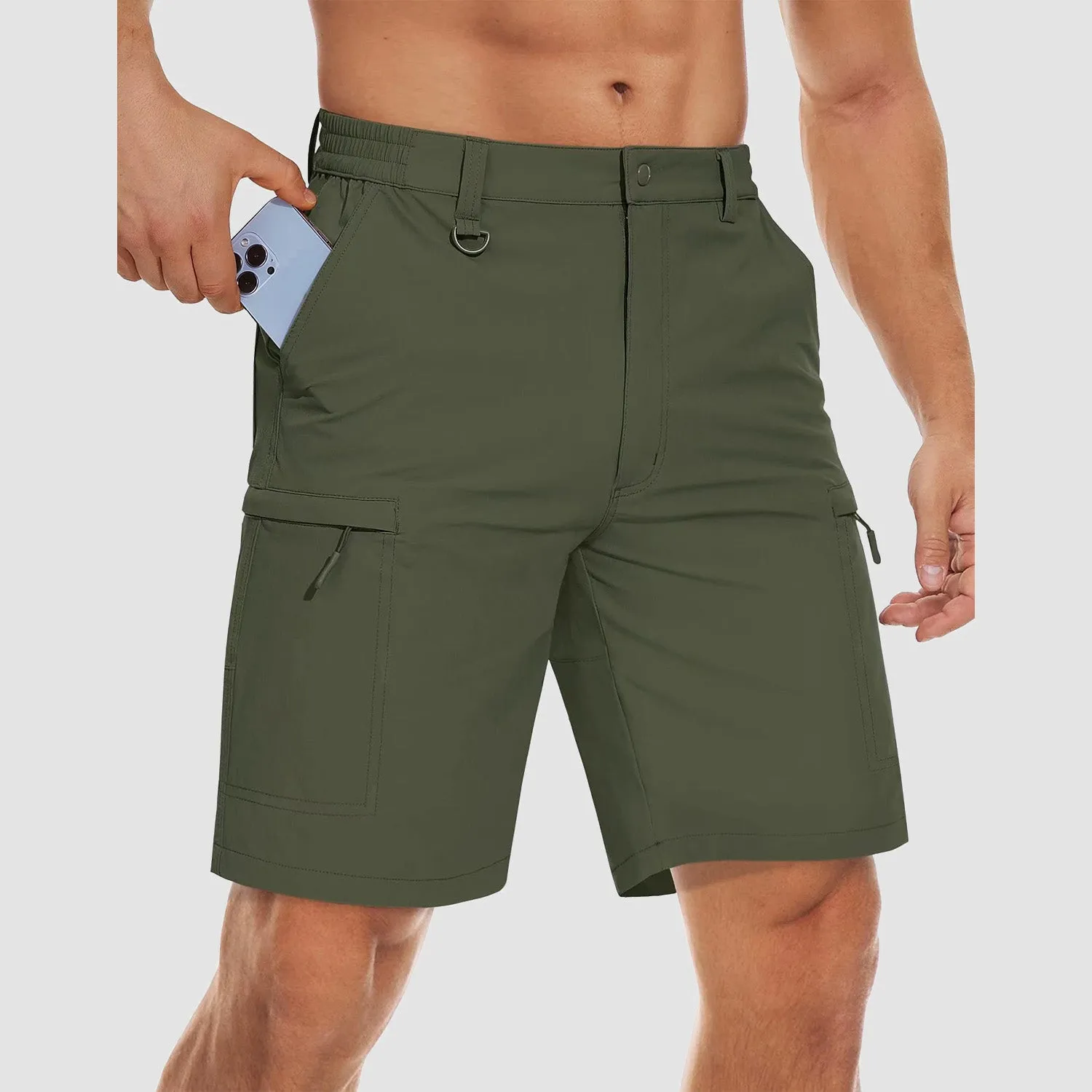 Men's Hiking Shorts 5 Pockets Water-Resistant Ripstop Quick Dry Outdoor Cargo Fishing Tactical Shorts