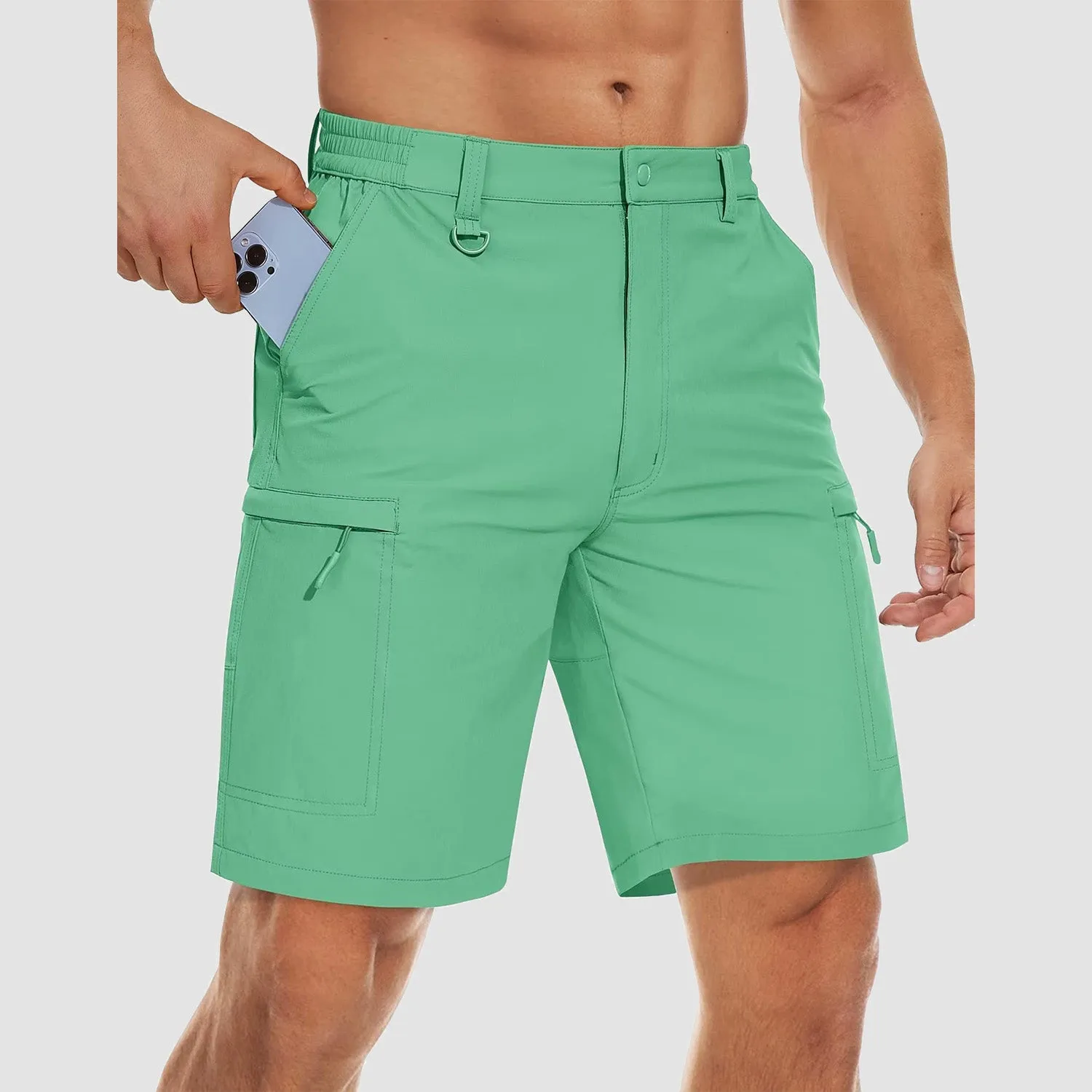 Men's Hiking Shorts 5 Pockets Water-Resistant Ripstop Quick Dry Outdoor Cargo Fishing Tactical Shorts