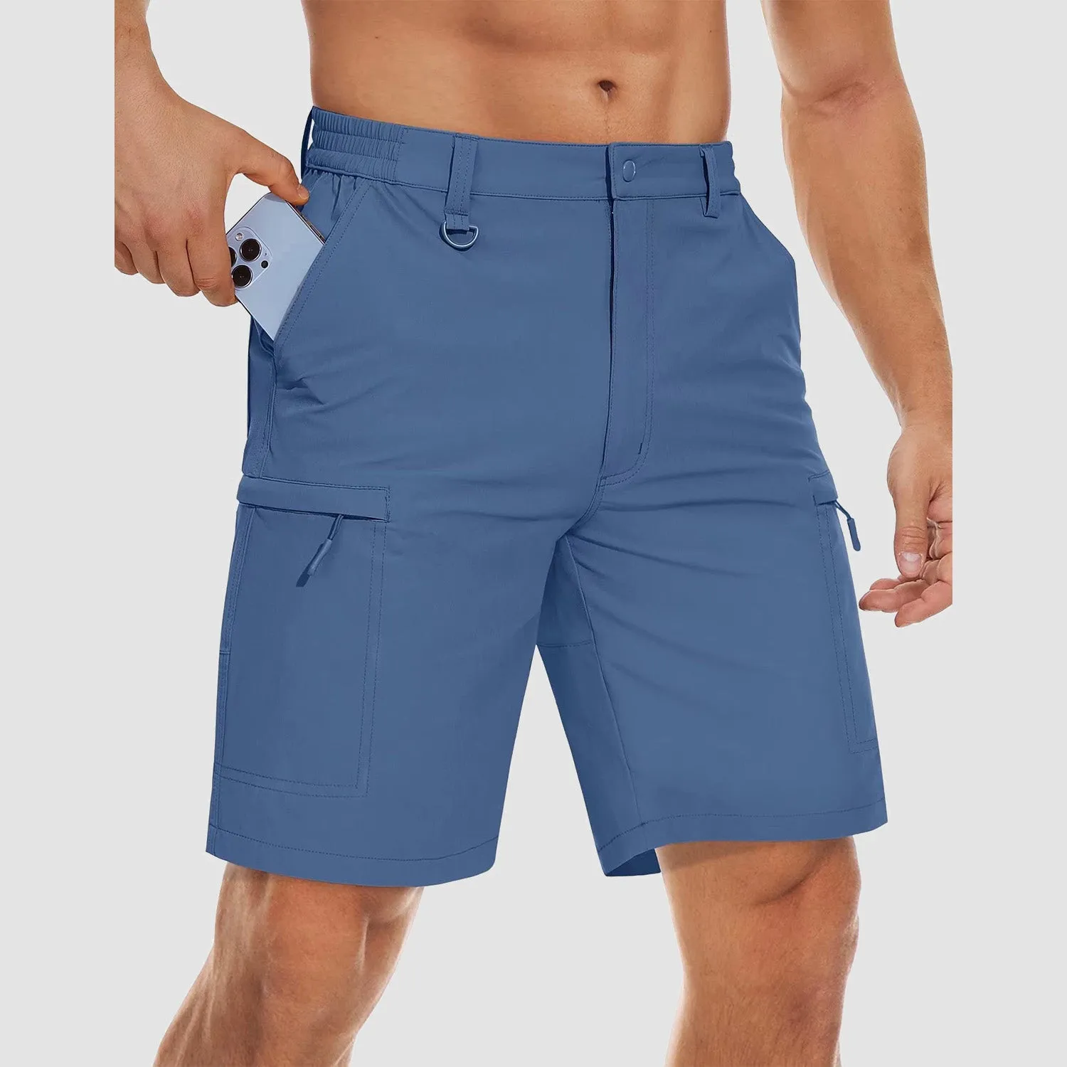 Men's Hiking Shorts 5 Pockets Water-Resistant Ripstop Quick Dry Outdoor Cargo Fishing Tactical Shorts