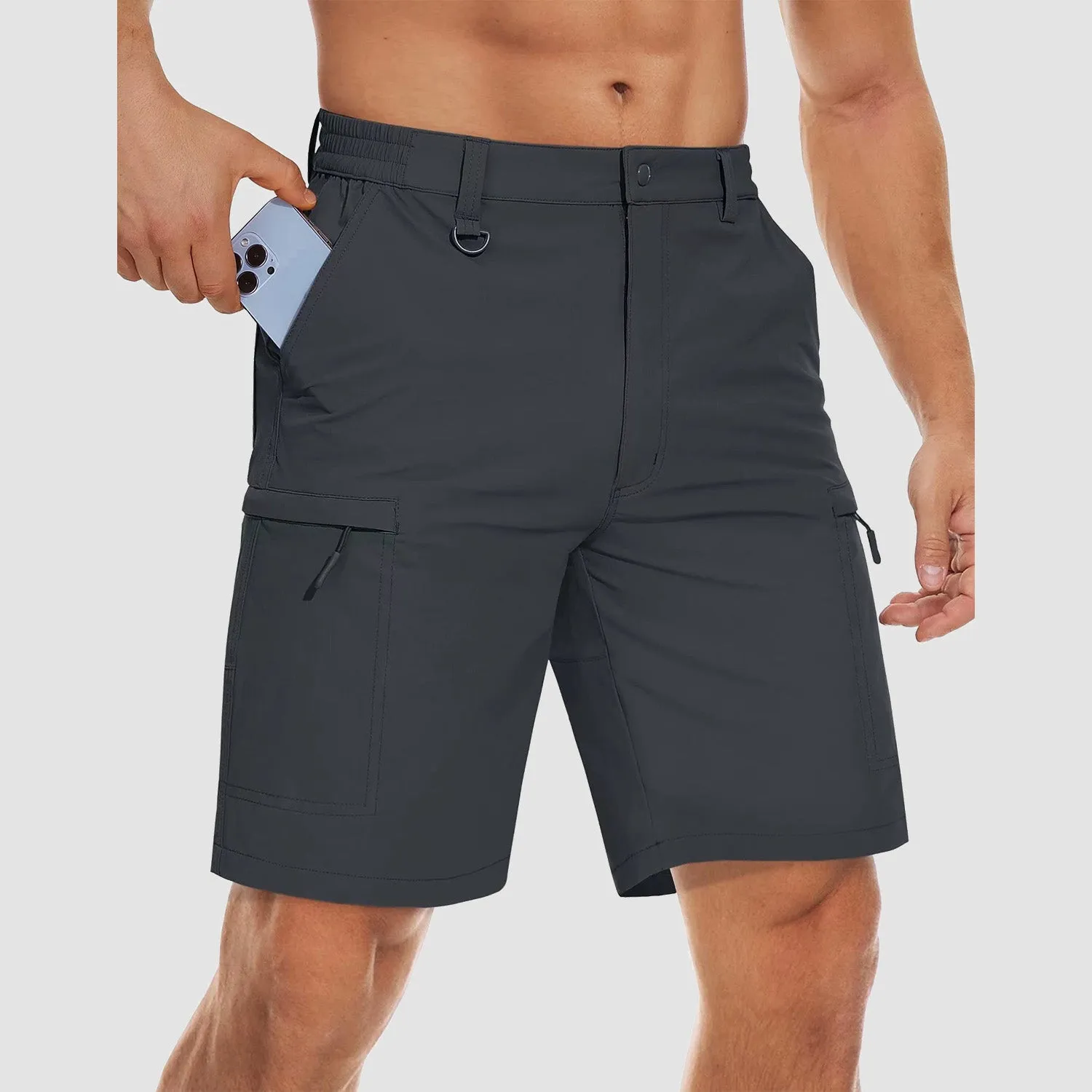Men's Hiking Shorts 5 Pockets Water-Resistant Ripstop Quick Dry Outdoor Cargo Fishing Tactical Shorts
