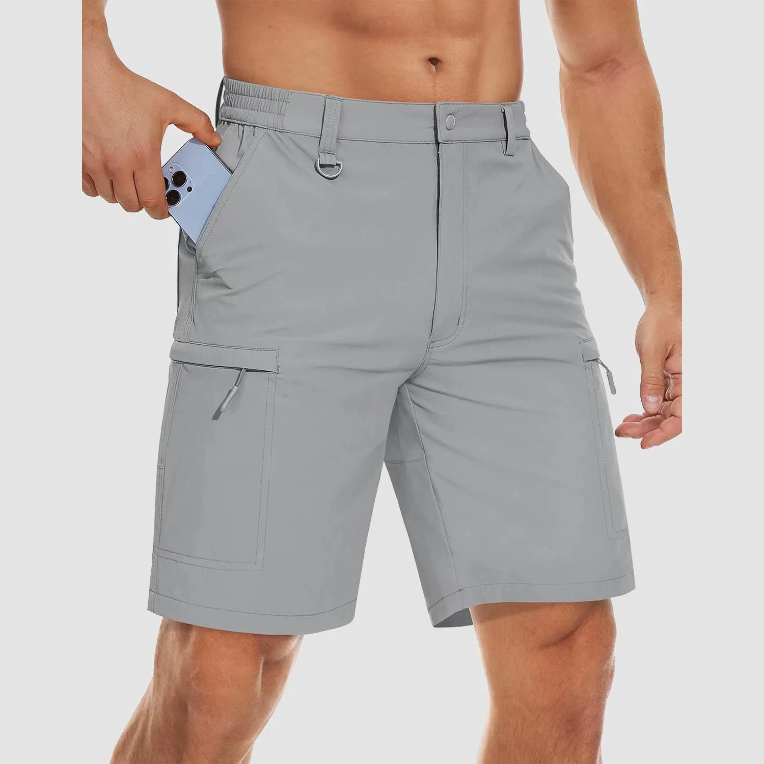 Men's Hiking Shorts 5 Pockets Water-Resistant Ripstop Quick Dry Outdoor Cargo Fishing Tactical Shorts