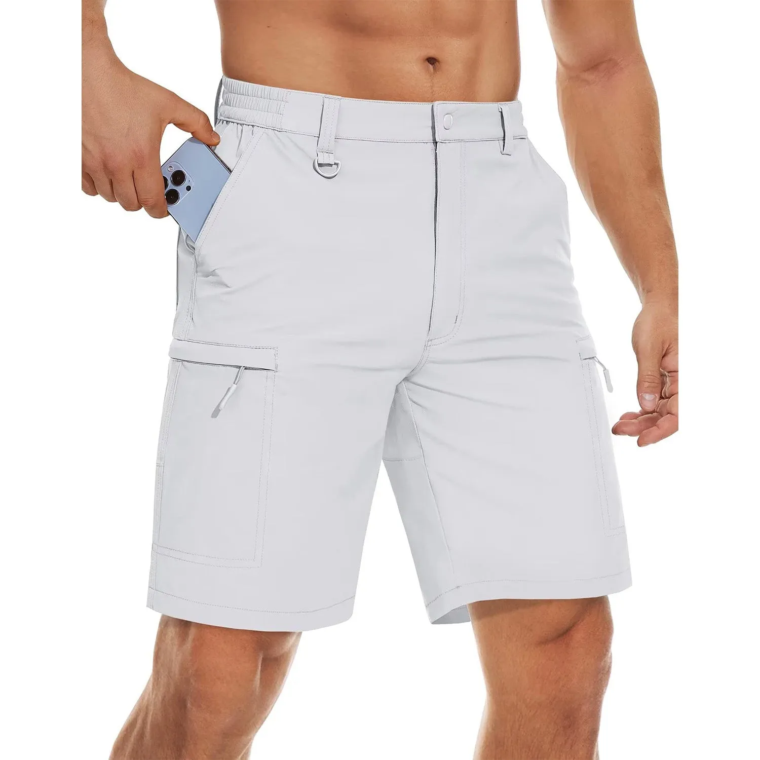 Men's Hiking Shorts 5 Pockets Water-Resistant Ripstop Quick Dry Outdoor Cargo Fishing Tactical Shorts