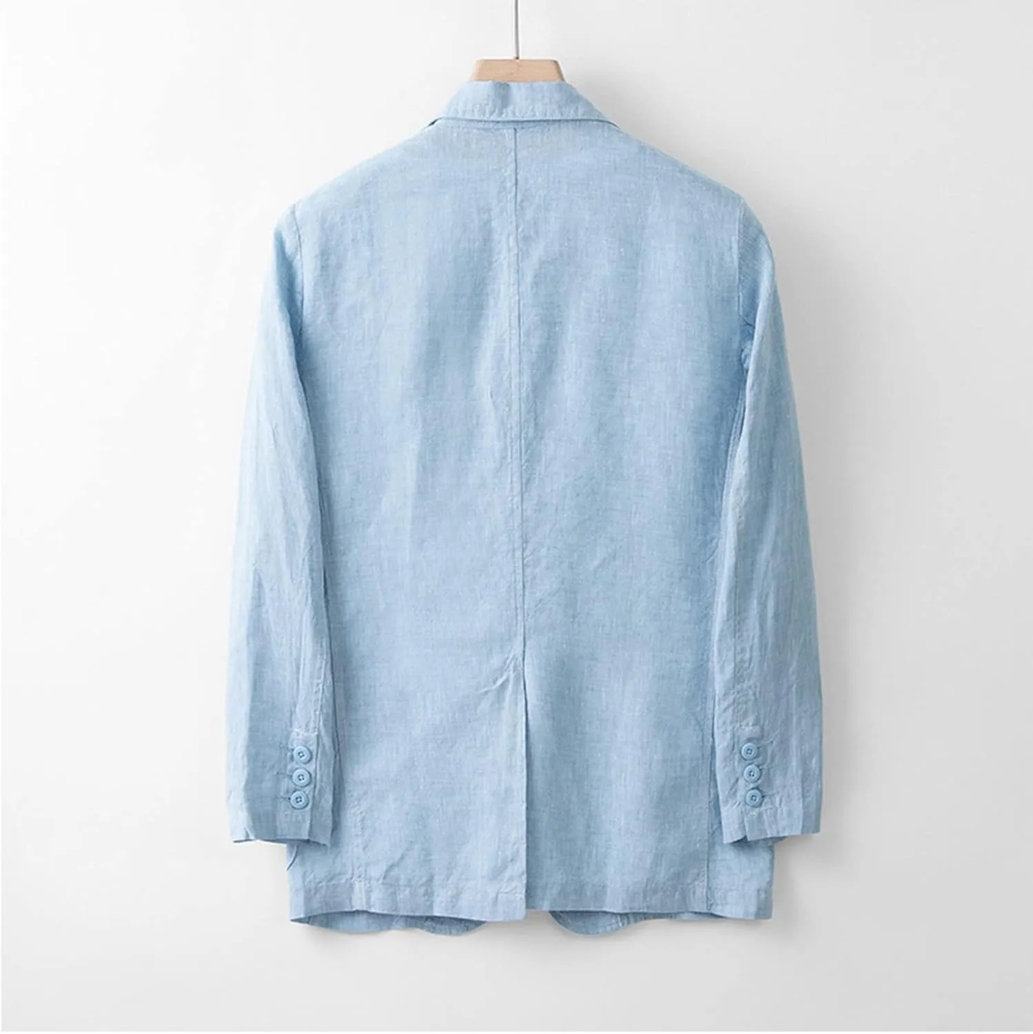 Men's Linen Suit Blazer Jacket Two Button Suits Jackets Lightweight Sports Coat Solid Color Blazers