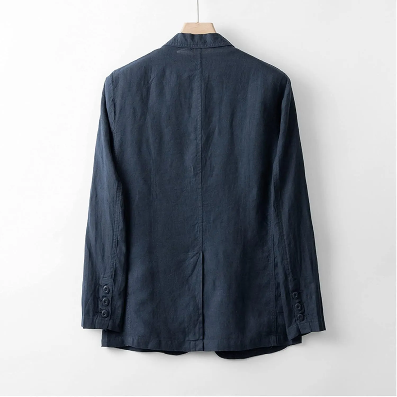 Men's Linen Suit Blazer Jacket Two Button Suits Jackets Lightweight Sports Coat Solid Color Blazers