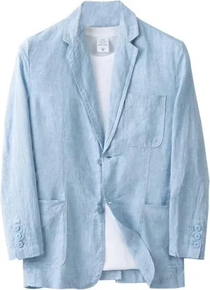 Men's Linen Suit Blazer Jacket Two Button Suits Jackets Lightweight Sports Coat Solid Color Blazers