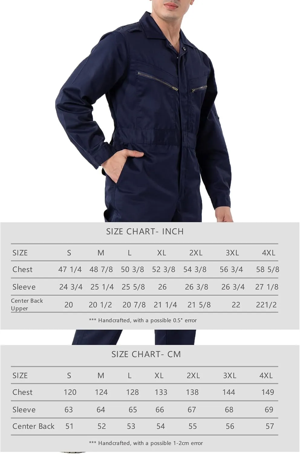 Men's Long Sleeve Twill Action Back Work Coverall
