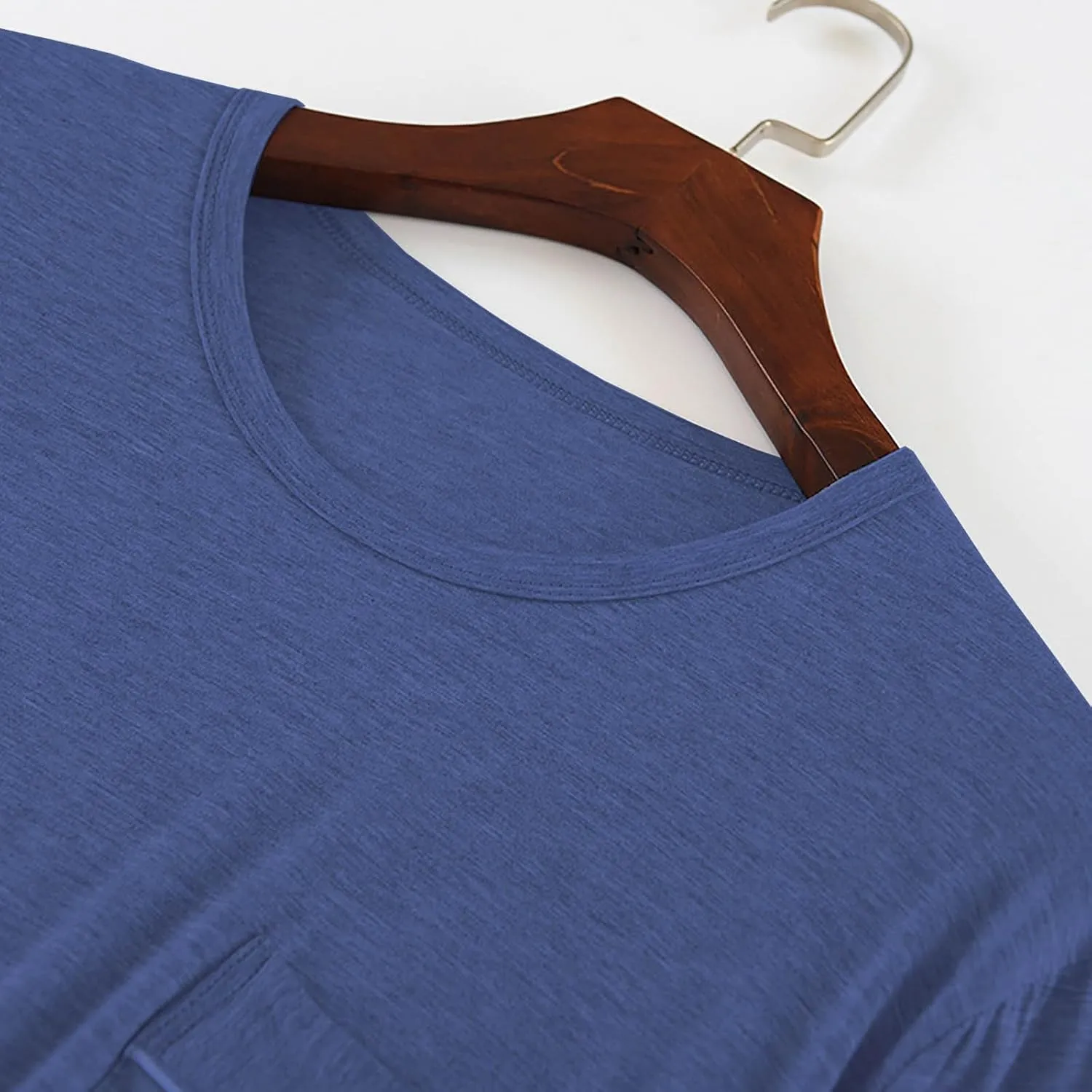 Mens Modal Cotton Lounge T-Shirt Short Sleeve Soft Lightweight Pajama Tops Round Neck Tee Top Loungewear