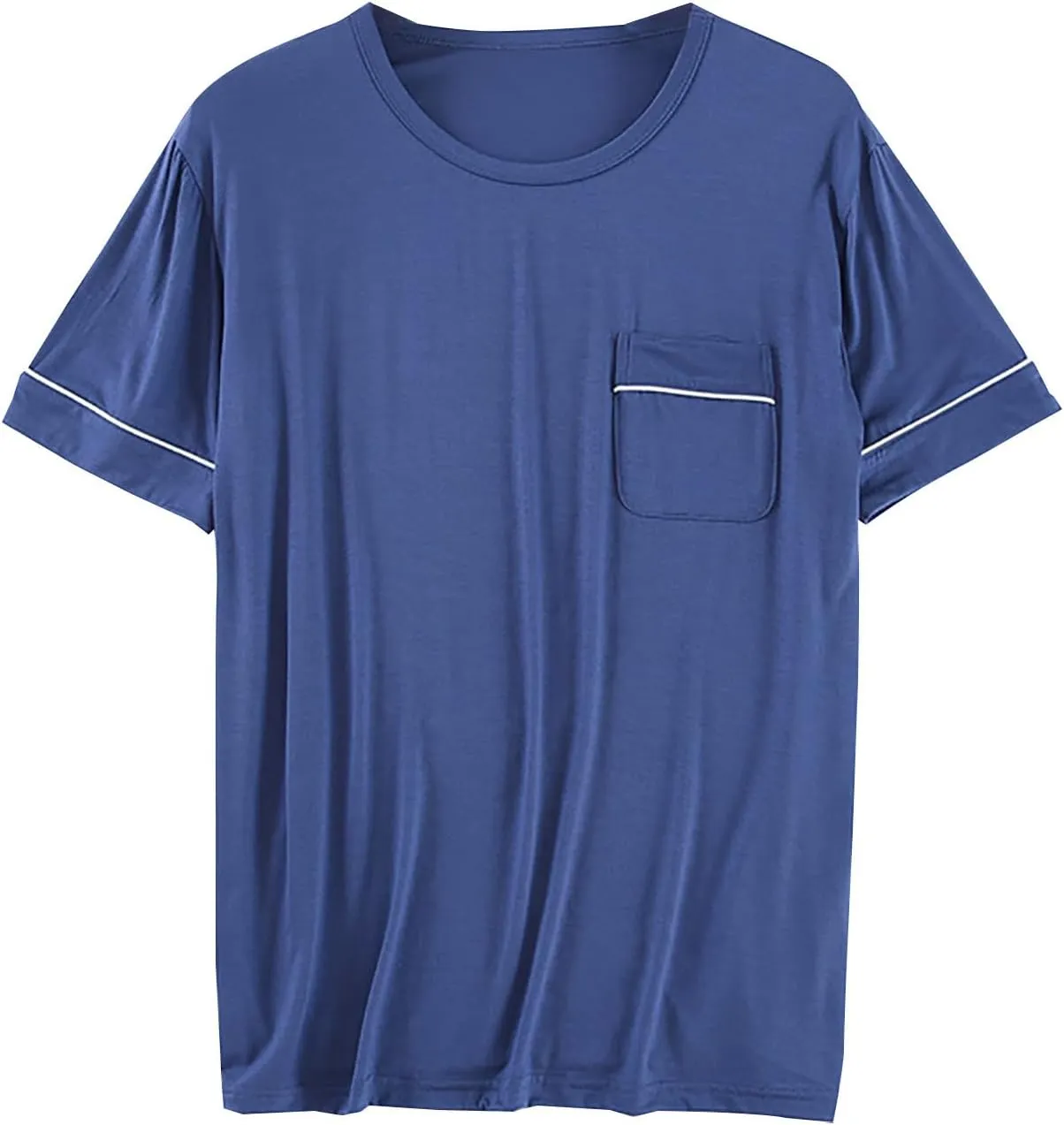 Mens Modal Cotton Lounge T-Shirt Short Sleeve Soft Lightweight Pajama Tops Round Neck Tee Top Loungewear