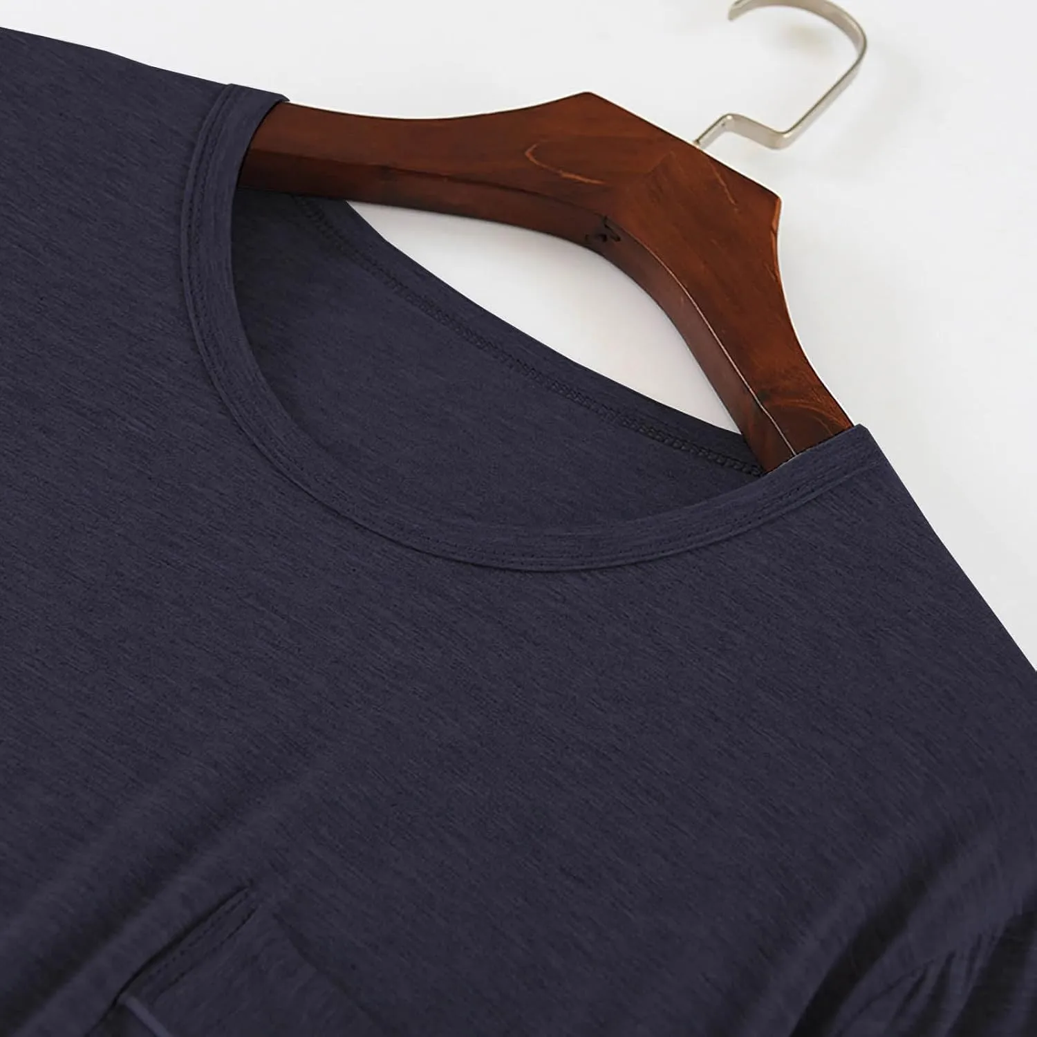 Mens Modal Cotton Lounge T-Shirt Short Sleeve Soft Lightweight Pajama Tops Round Neck Tee Top Loungewear