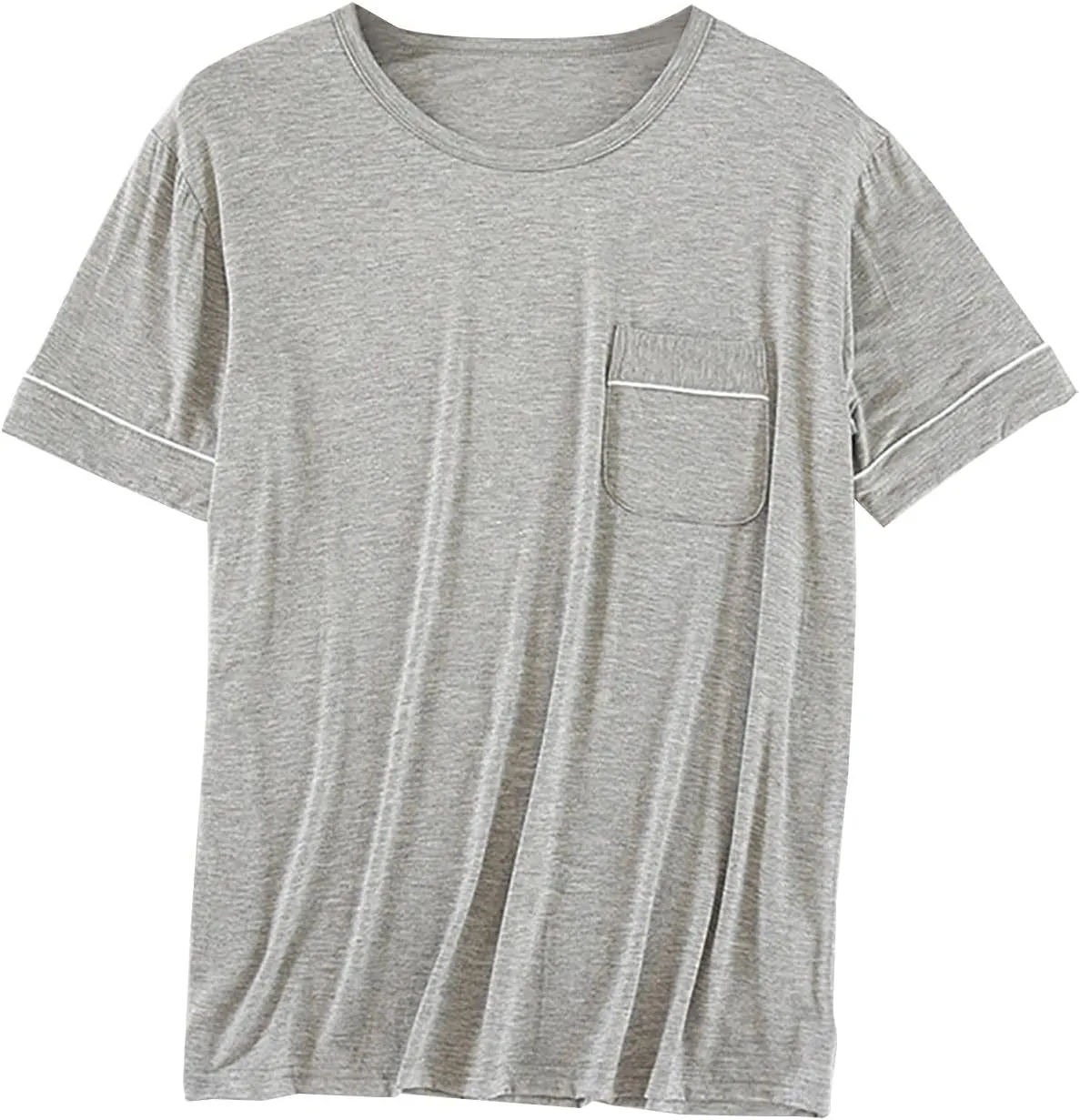 Mens Modal Cotton Lounge T-Shirt Short Sleeve Soft Lightweight Pajama Tops Round Neck Tee Top Loungewear
