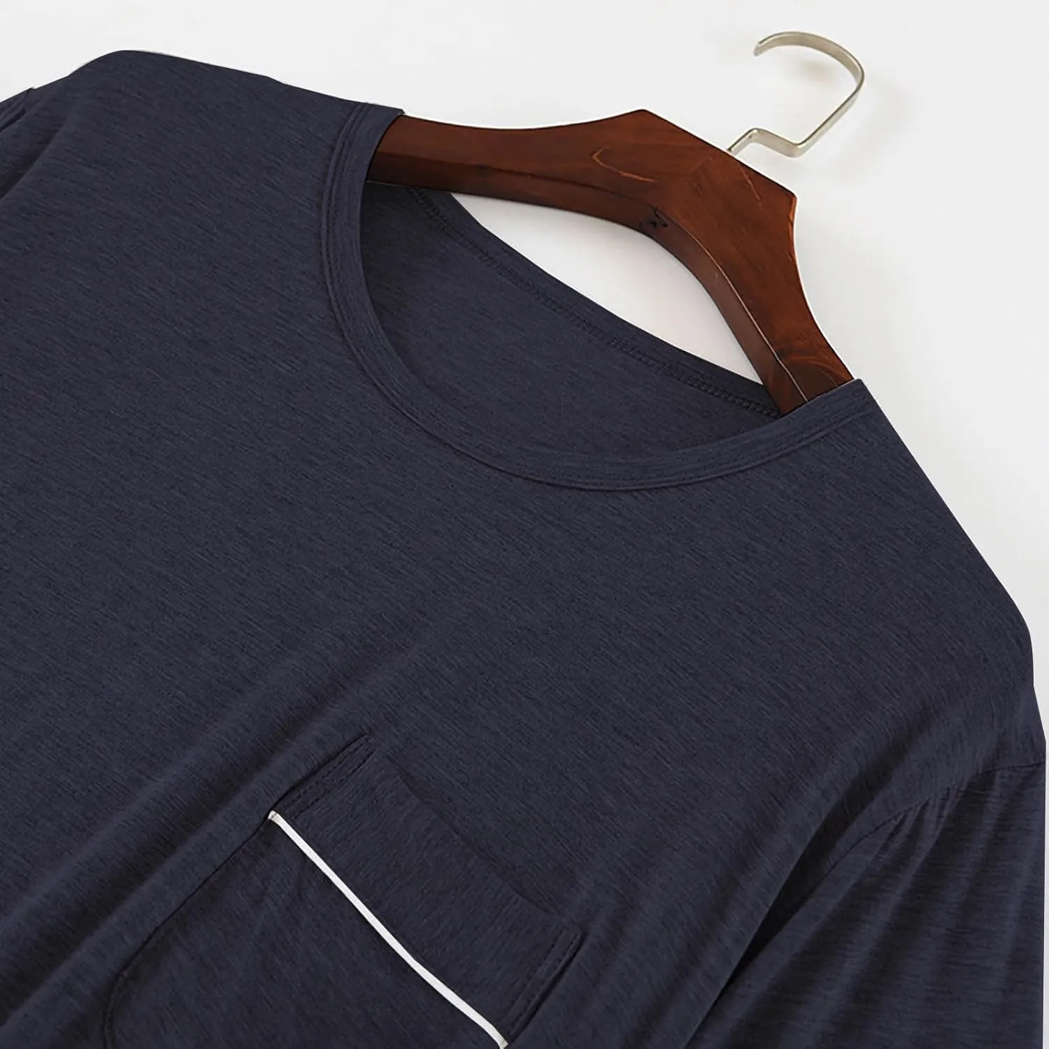 Mens Modal Cotton Lounge T-Shirt Short Sleeve Soft Lightweight Pajama Tops Round Neck Tee Top Loungewear