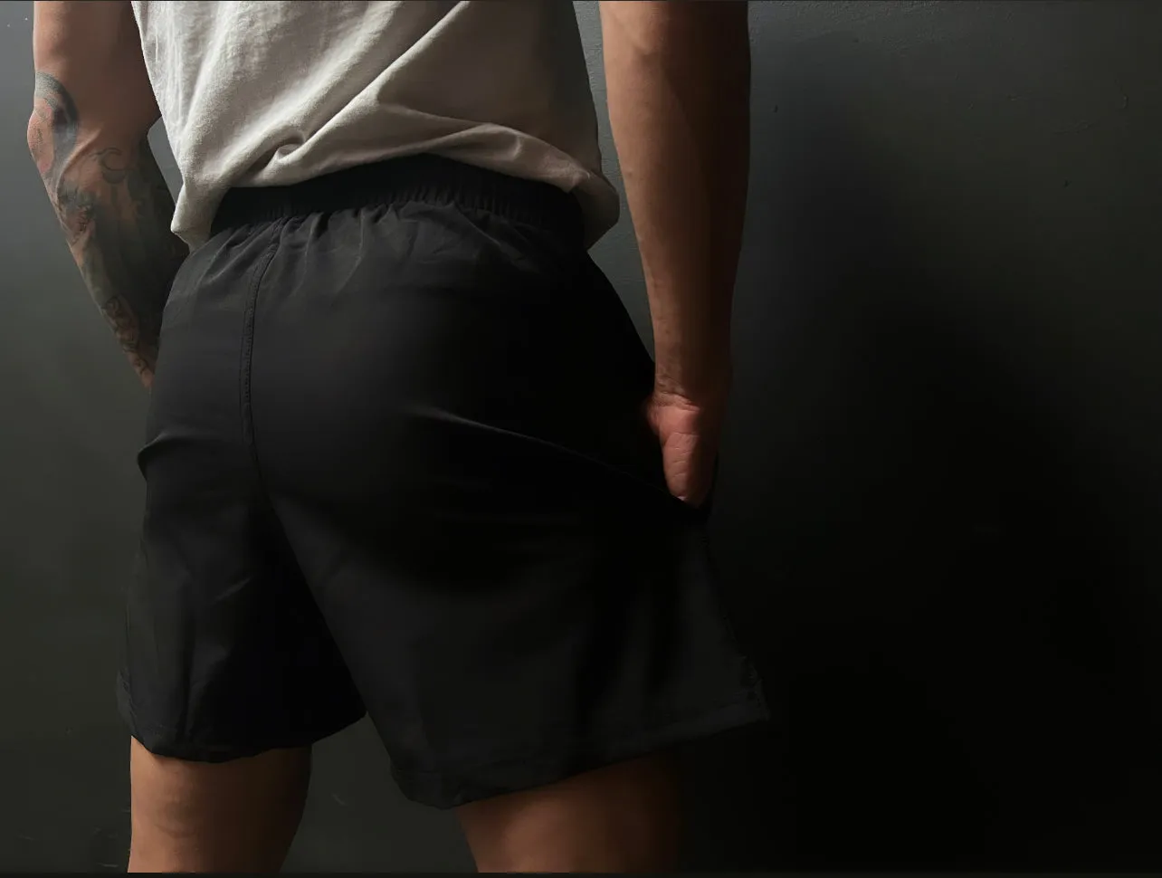 MEN'S RPG "FLAG EDITION" STRAIGHT CUT SHORTS- BLACK (NEW)
