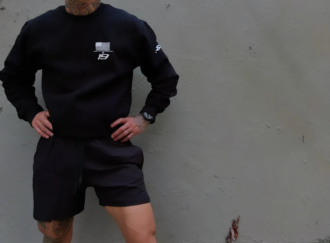 MEN'S RPG "FLAG EDITION" STRAIGHT CUT SHORTS- BLACK (NEW)