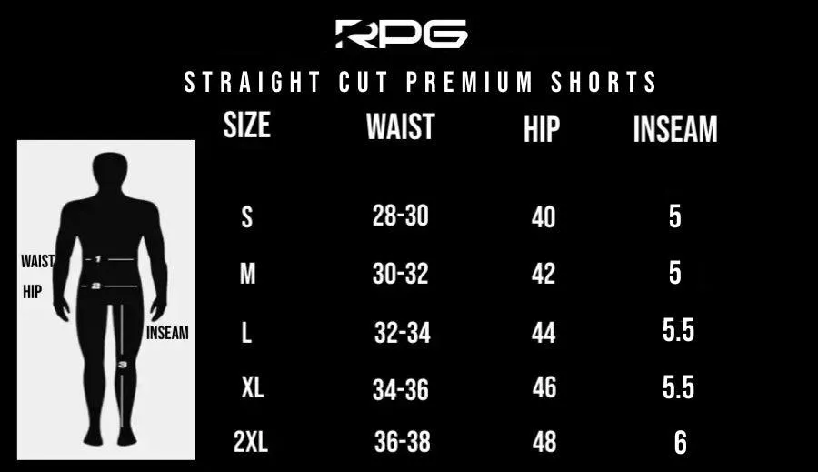 MEN'S RPG "FLAG EDITION" STRAIGHT CUT SHORTS- BLACK (NEW)