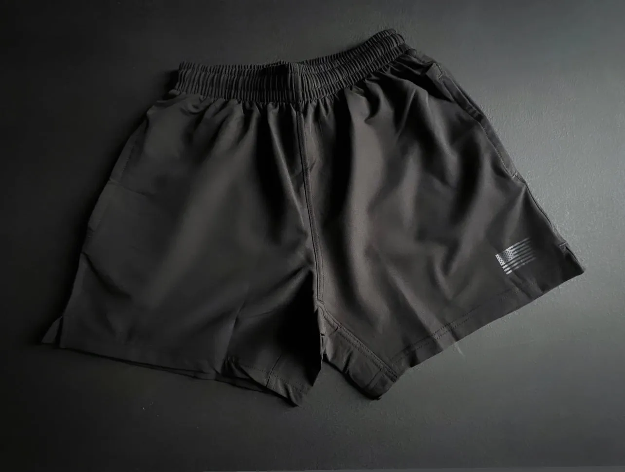 MEN'S RPG "FLAG EDITION" STRAIGHT CUT SHORTS- BLACK (NEW)