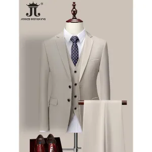 Men's Three-piece Dress Suit 13 Solid Colors