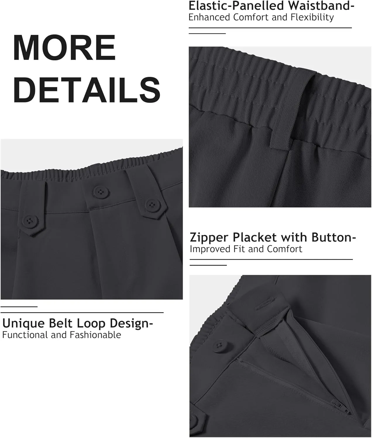MoFiz Dress Shorts for Women Business Casual Summer Pleated Tailored Elastic Waist Work Office Trouser Shorts with Pockets