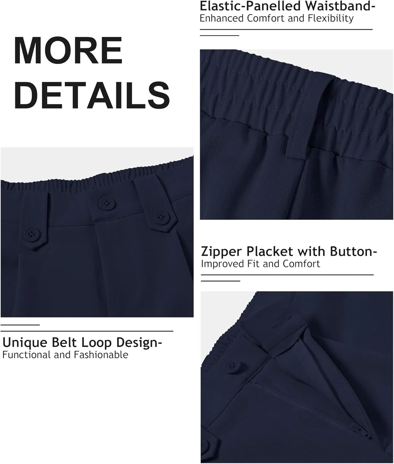 MoFiz Dress Shorts for Women Business Casual Summer Pleated Tailored Elastic Waist Work Office Trouser Shorts with Pockets