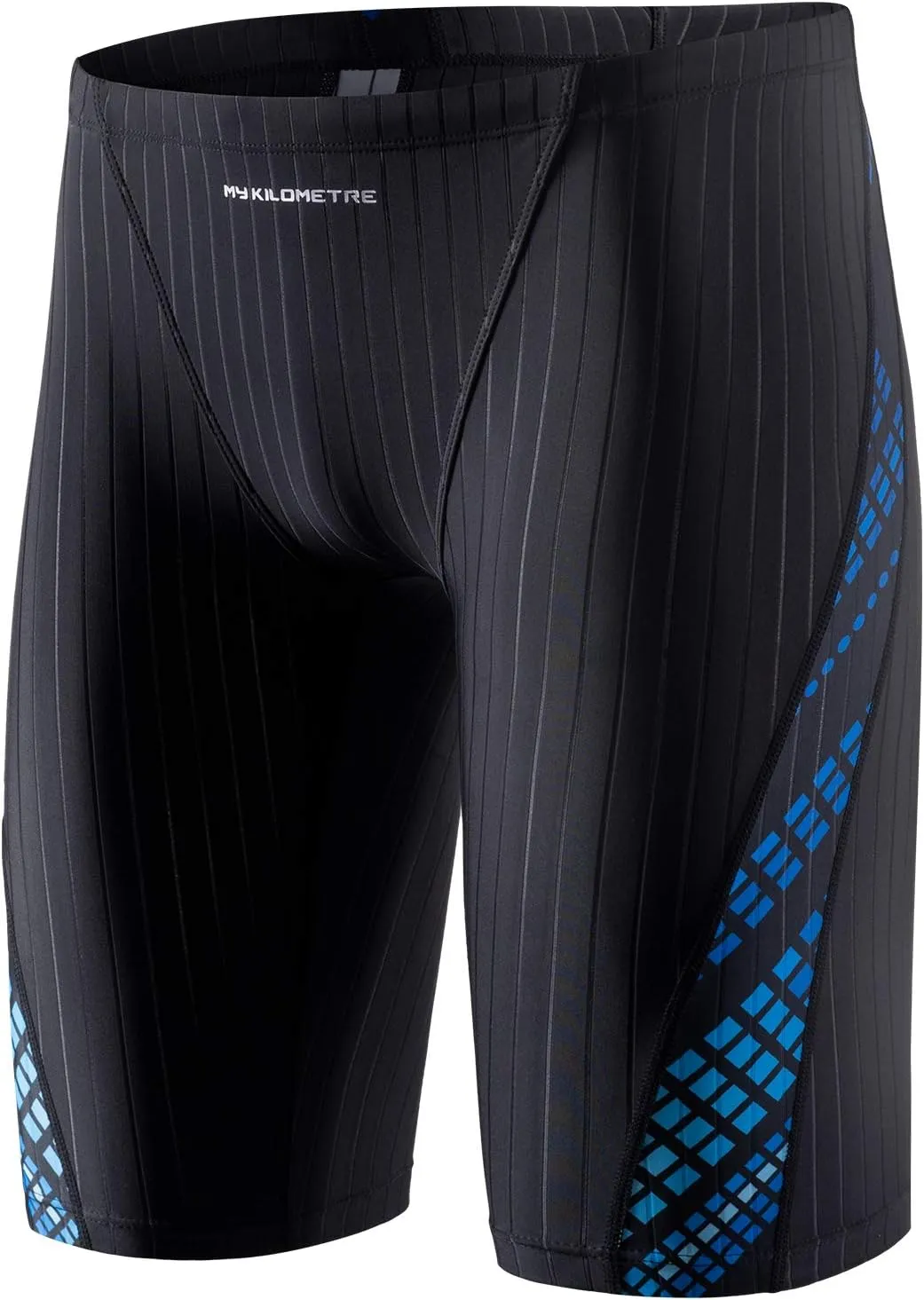 MY KILOMETRE Men's Swimsuit Jammer Solid Swim Jammers Endurance Long Racing Training Swimsuit