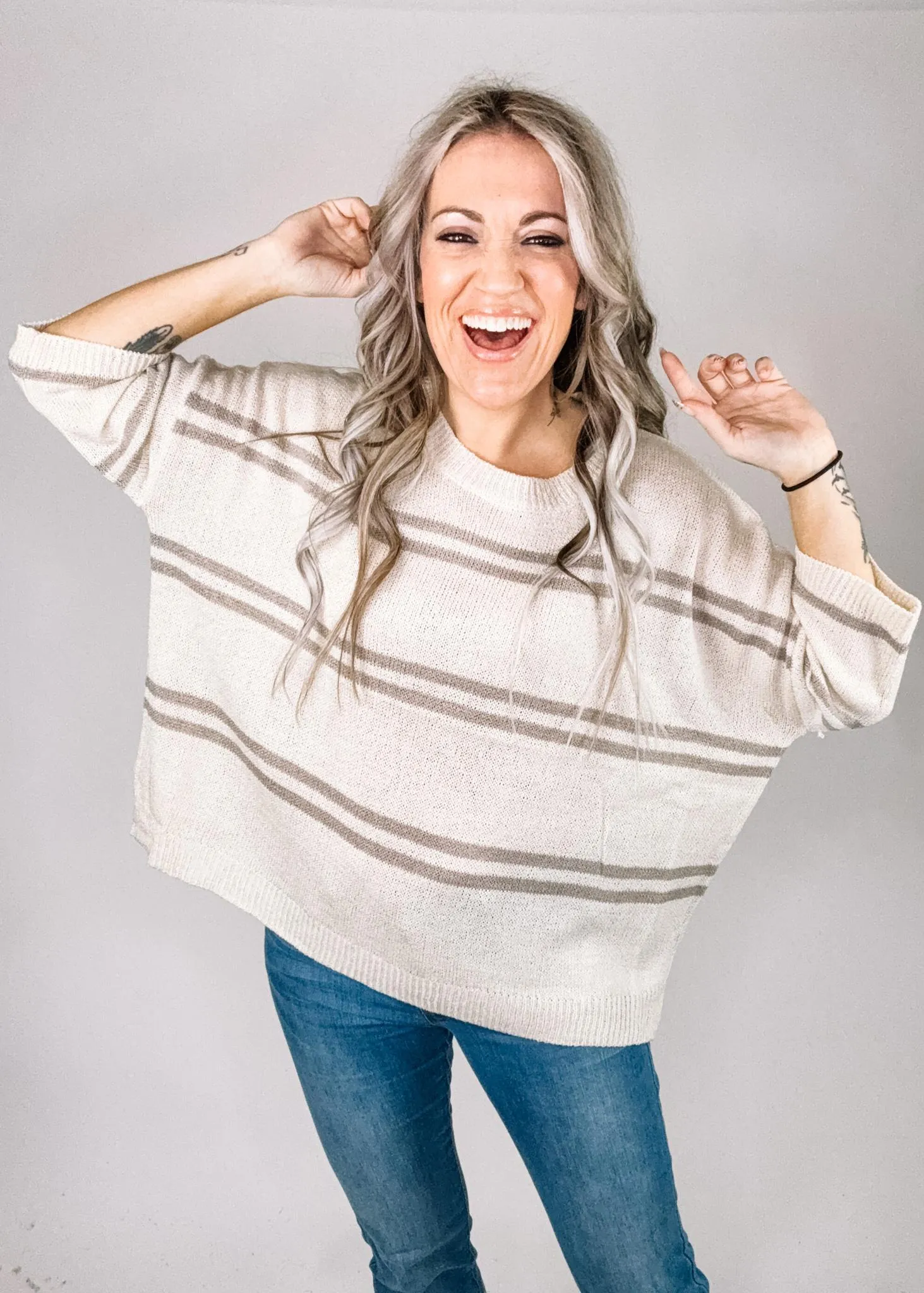 Natural Relaxed Fit Stripe Top