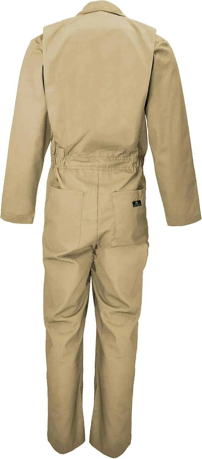 Natural Uniforms Mens Long Sleeve Zip Up Twill Coverall, Stain and Wrinkle Resistant