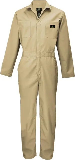 Natural Uniforms Mens Long Sleeve Zip Up Twill Coverall, Stain and Wrinkle Resistant