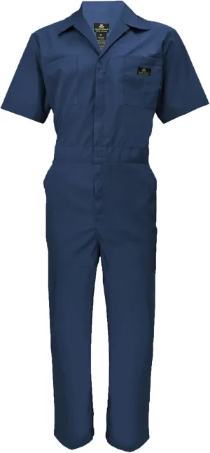Natural Uniforms Mens Short Sleeve Zip Up Coverall, Stain and Wrinkle Resistant (Navy, XX-Large Tall)