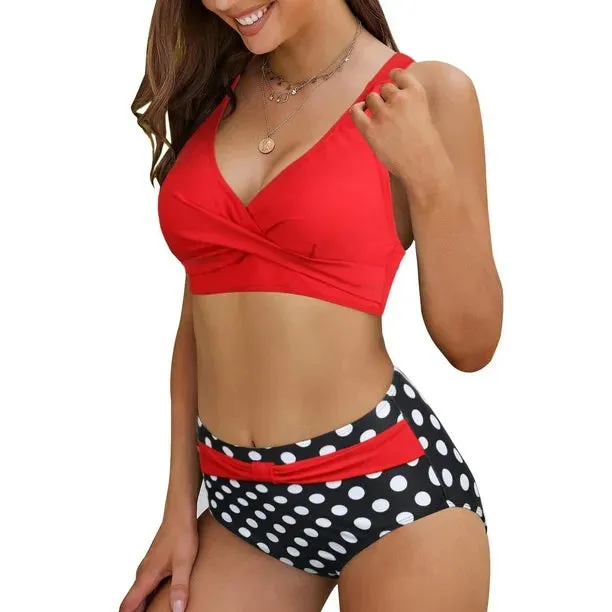 NEW LSLJS Fashion Women's Sleeveless Printing Bikini Set Swimsuit Push-Up Padded Swimwear Swimsuit Beachwear, Women's Bikini Swimsuits, Sz L