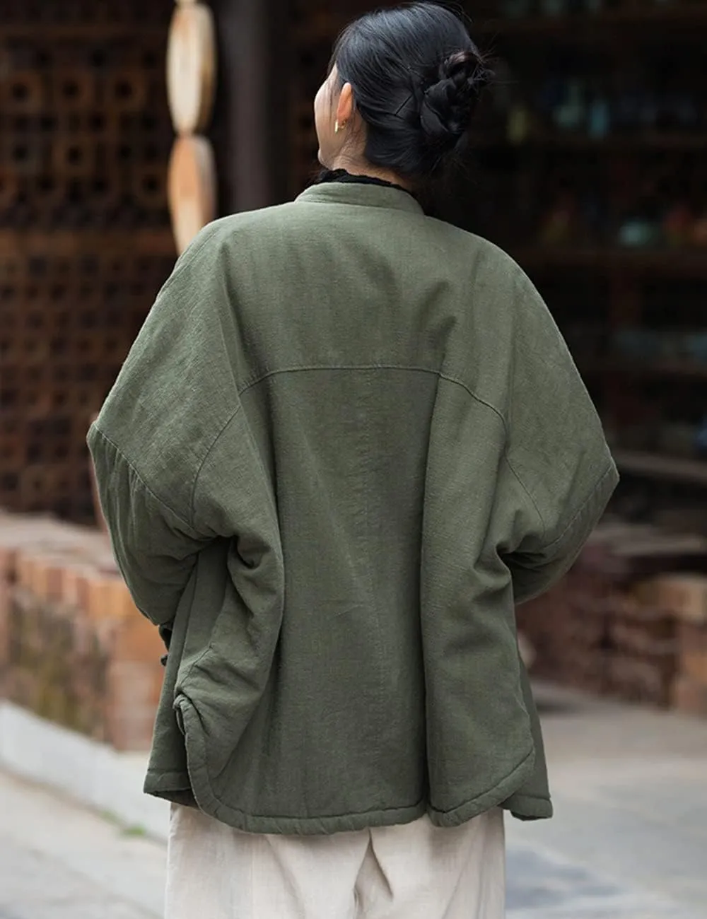 NFYM Women Quilted Jackets Long Sleeve Button Down Lightweight Casual Loose Warm Padded Winter Coat